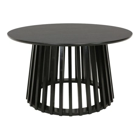 Τραπέζι σαλονιού Domonic pakoworld mdf σε μαύρη απόχρωση Φ80x45εκ