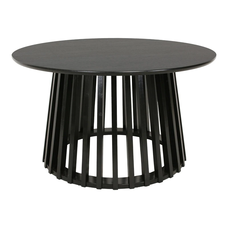 Τραπέζι σαλονιού Domonic pakoworld mdf σε μαύρη απόχρωση Φ80x45εκ
