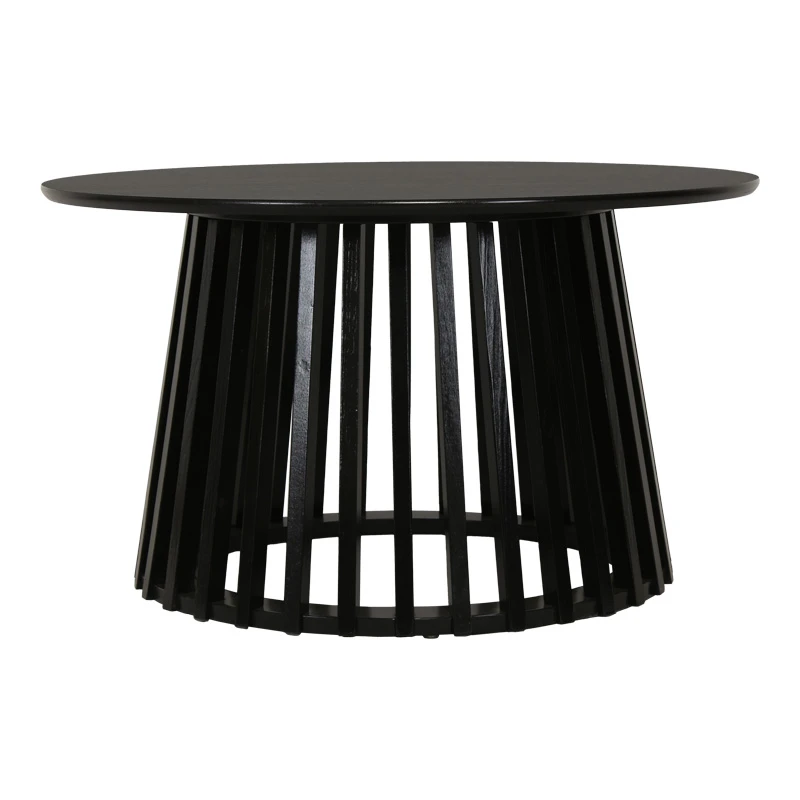 Τραπέζι σαλονιού Domonic pakoworld mdf σε μαύρη απόχρωση Φ80x45εκ
