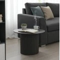 Τραπέζι σαλονιού Dovel pakoworld mdf-μεταλλο σε μαύρη απόχρωση Φ70x45εκ