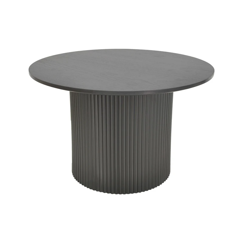 Τραπέζι σαλονιού Dovel pakoworld mdf-μεταλλο σε μαύρη απόχρωση Φ70x45εκ