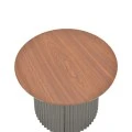 Τραπέζι σαλονιού Dovel pakoworld mdf σε καρυδί-μαύρο μέταλλο Φ70x45εκ