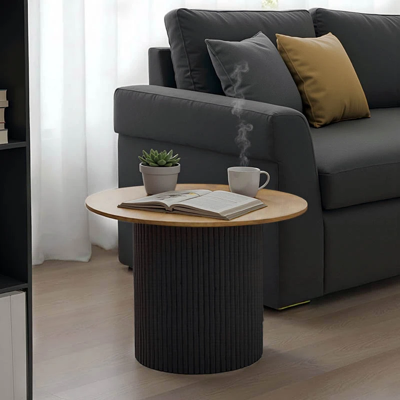 Dovel pakoworld coffee table mdf in sonoma-black metal D70x45cm