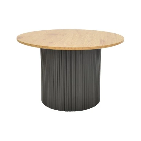 Τραπέζι σαλονιού Dovel pakoworld mdf σε sonoma-μαύρο μέταλλο Φ70x45εκ