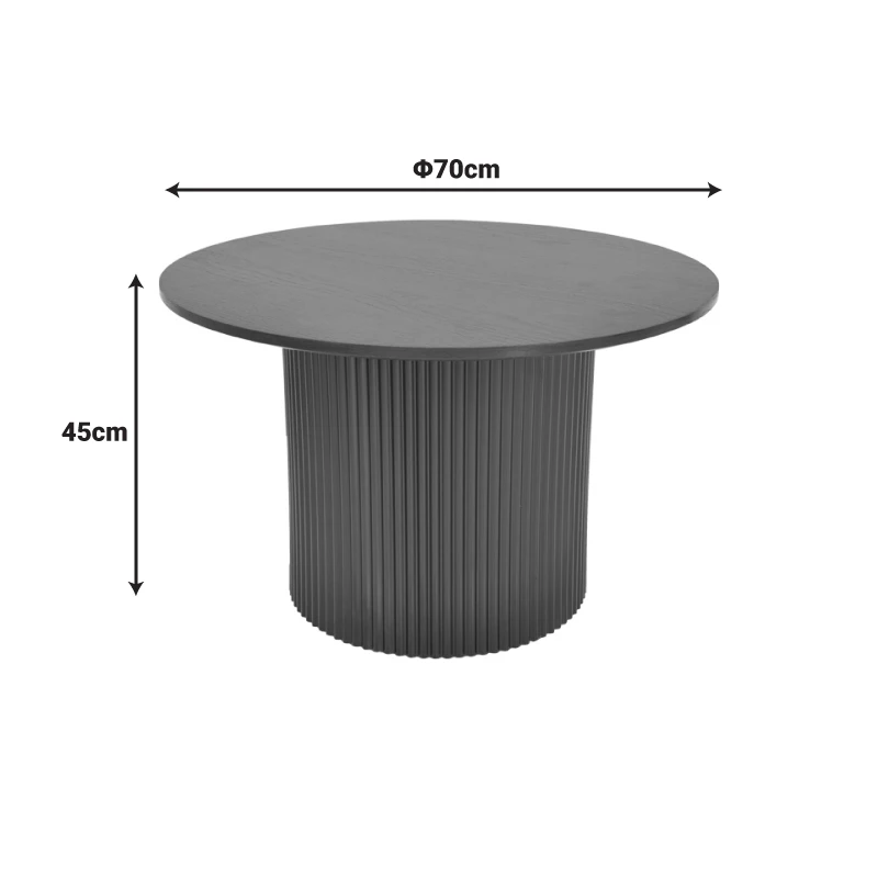 Dovel pakoworld coffee table mdf in sonoma-black metal D70x45cm