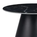 Fabrin Inart coffee table black marble sintered stone-black metal D70x40cm