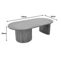 Coffee table Flute pakoworld solid mango wood walnut 130x65x40cm