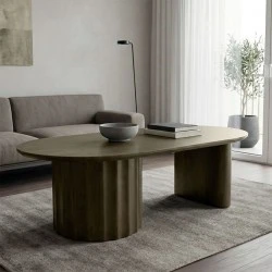 Coffee table Flute pakoworld solid mango wood wenge 130x65x40cm