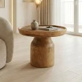 Coffee table Tobola pakoworld suar wood in natural color D60x45cm