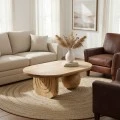 Coffee table Kane pakoworld solid acacia wood in natural color 110x72x38cm