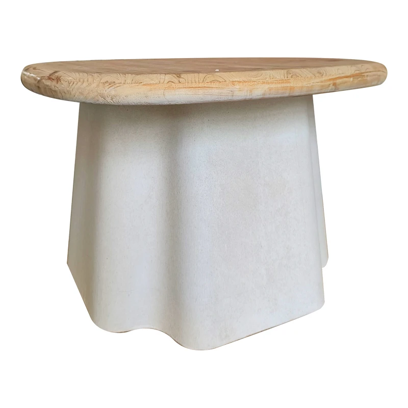 Coffee table Loberta pakoworld fir wood-mdf in natural-white color D60x43cm