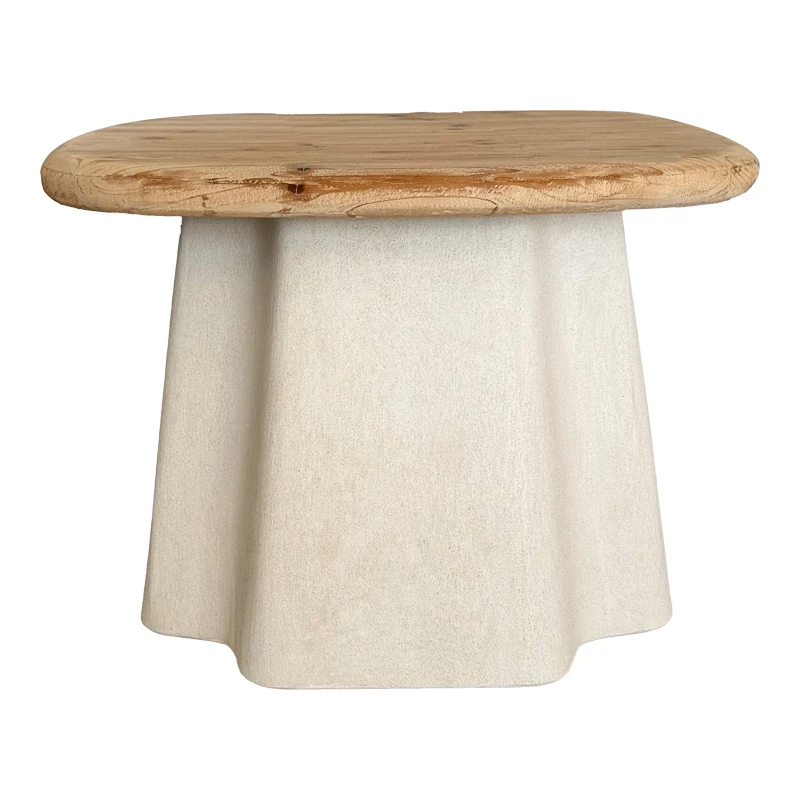 Coffee table Loberta pakoworld fir wood-mdf in natural-white color D60x43cm