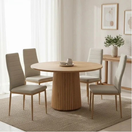 Tully table pakoworld solid acacia wood in natural shade D120x75cm