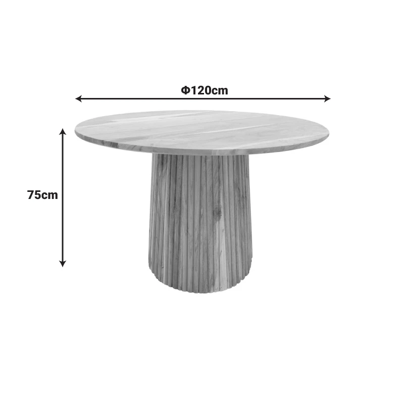 Tully table pakoworld solid acacia wood in natural shade D120x75cm