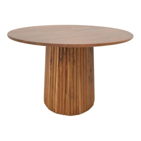 Tully table pakoworld solid acacia wood in walnut shade D120x75cm