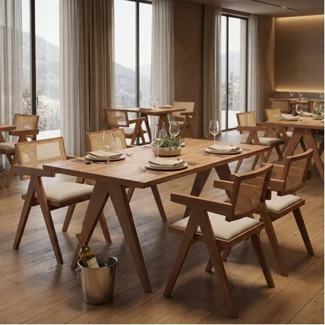 Winslow pakoworld rubberwood table in light walnut color 180x85x75cm