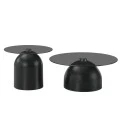 Coffee tables Barel pakoworld set of 2 black metal-black smoke glass