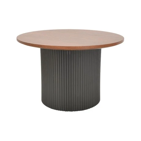 Tραπέζια σαλονιού Dovel pakoworld mdf σετ 2τεμ. καρυδι-μαύρο μεταλλο