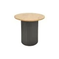 Tραπέζια σαλονιού Dovel pakoworld mdf σετ 2τεμ. sonoma-μαύρο μεταλλο