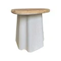 Coffee tables Loberta pakoworld set 2 pcs fir wood in natural shade with white