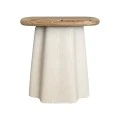 Coffee tables Loberta pakoworld set 2 pcs fir wood in natural shade with white