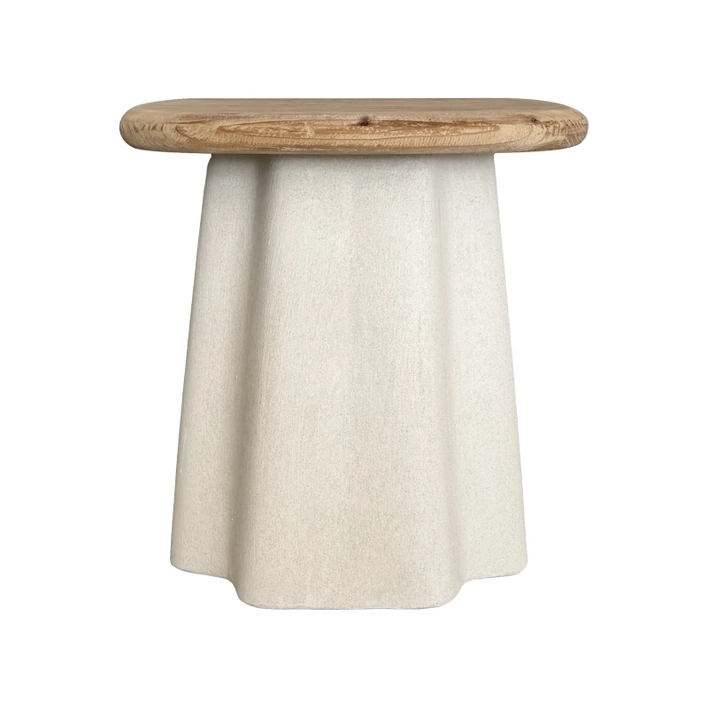 Coffee tables Loberta pakoworld set 2 pcs fir wood in natural shade with white
