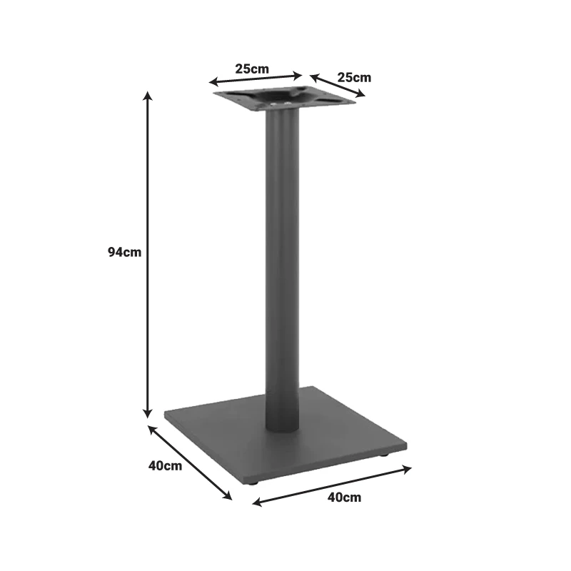 Batan pakoworld metal table base in black shade 40x40x94cm