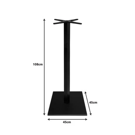 Cabanol pakoworld metal bar table  base in black shade 45x45x108cm