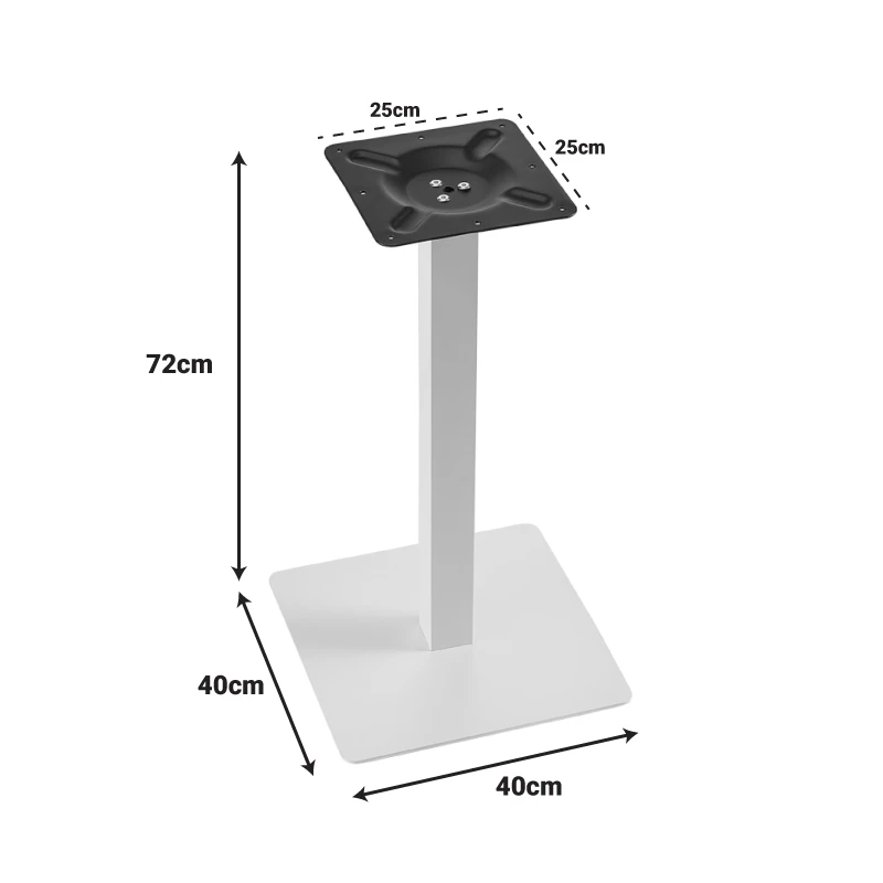 Batan I pakoworld metal table base white 40x40x72cm