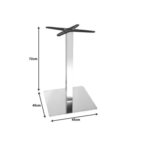 Galax pakoworld aluminum table base in silver shade 45x45x72cm