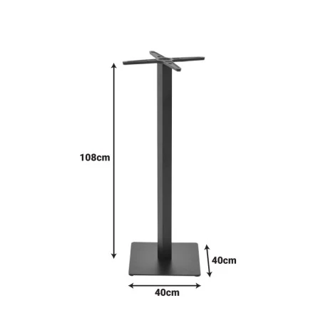 Stada pakoworld metal table bar base in black shade 40x40x108cm