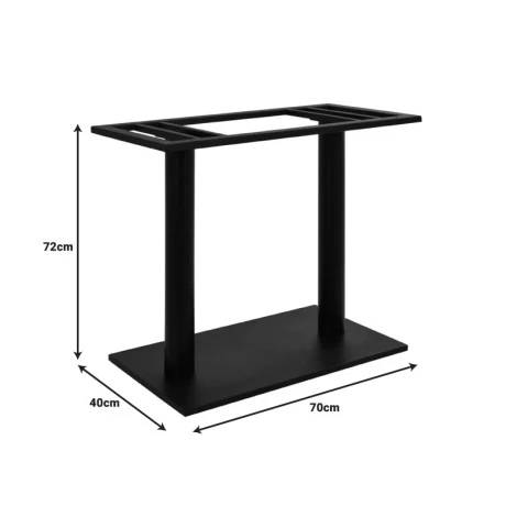 Soign pakoworld metal table base in black shade 80x40x72cm