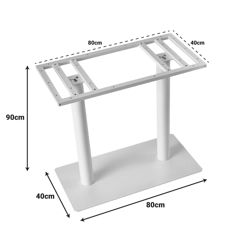 Soign pakoworld metal table base white 80x40x90cm