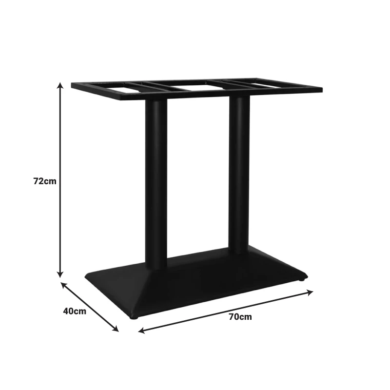 Soutenir pakoworld metal table base in black shade 80x40x72cm