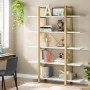 Esthon pakoworld bookcase in white marble finish with gold metal 120x32x180cm
