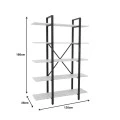 Esthon pakoworld bookcase in white marble finish with gold metal 120x28x180cm