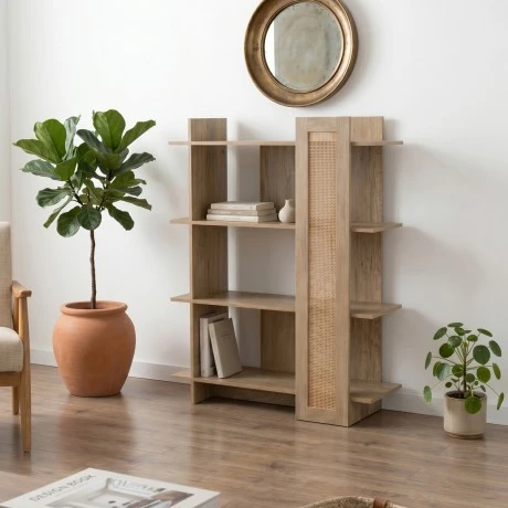 Βιβλιοθήκη Oslo pakoworld sonoma 75x32x95εκ