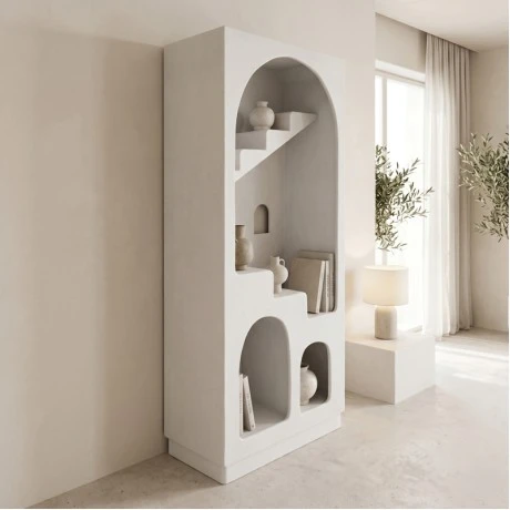 Βιβλιοθήκη-ραφιέρα Boolten pakoworld mdf λευκό 80x38x190εκ