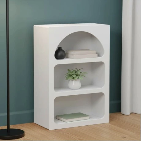 Βιβλιοθήκη-ραφιέρα Emersi pakoworld mdf σε λευκή απόχρωση 70x35x100εκ