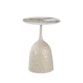 Side table Amphora pakoworld cappuccino metal-marble-look travertine D40x60cm
