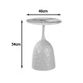 Side table Amphora pakoworld cappuccino metal-marble-look travertine D40x60cm