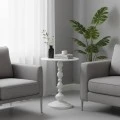 Anesor pakoworld metal side table in cream shade D40x52cm