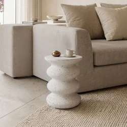 Side table Bellon pakoworld white MGO D40x46cm