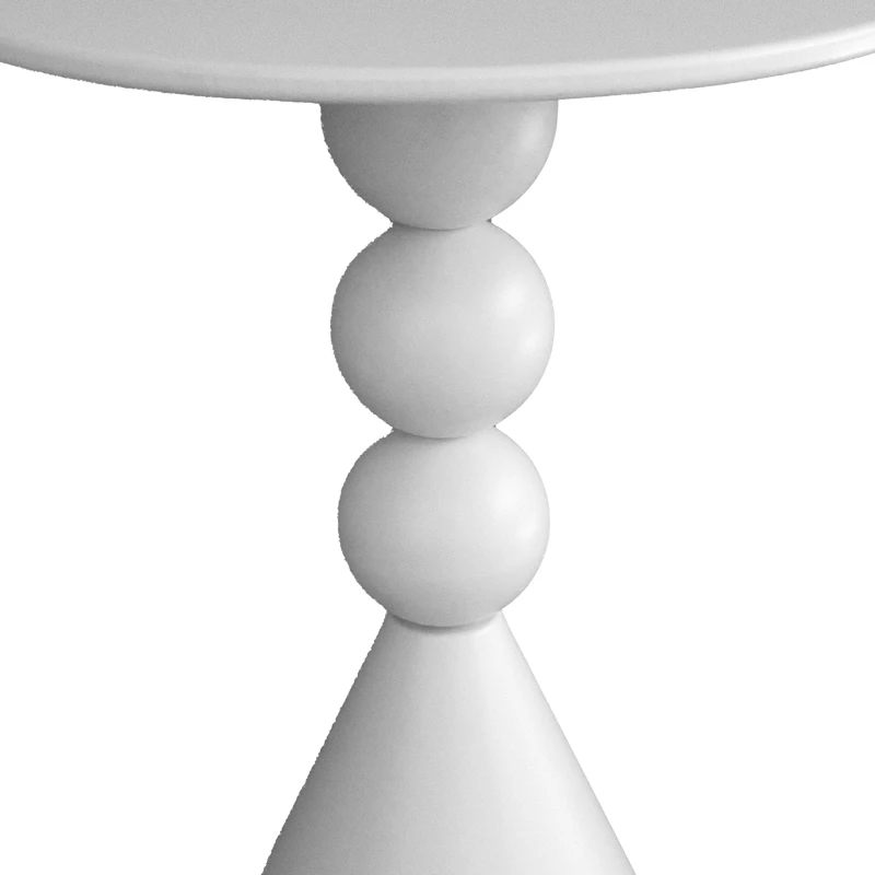 Side table Bilane pakoworld metal in cream  shade D39x60cm