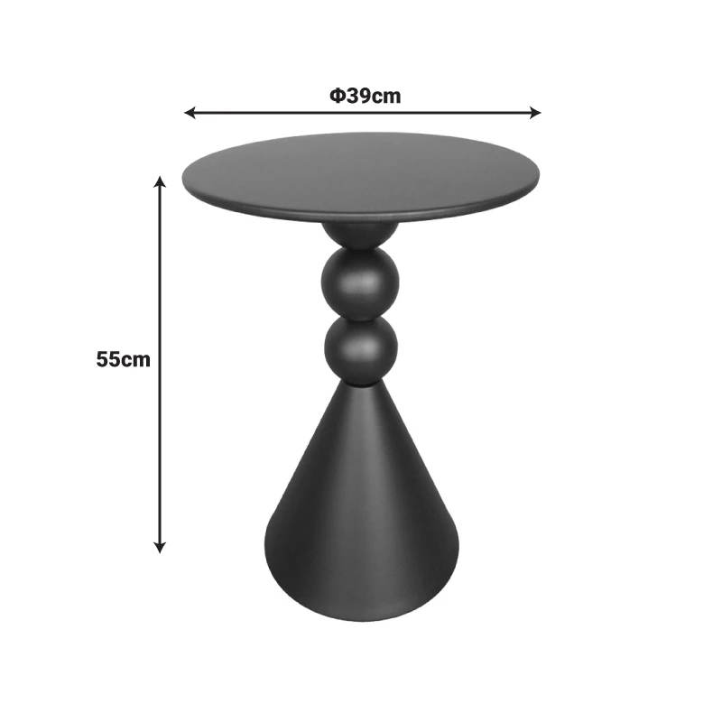 Side table Bilane pakoworld metal in cream  shade D39x60cm