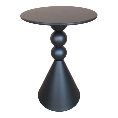 Side table Bilane pakoworld metal in black shade D39x60cm