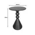 Side table Bilane pakoworld metal in black shade D39x60cm