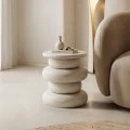 Side table Circena pakoworld solid mango wood white D40x45cm