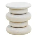 Side table Circena pakoworld solid mango wood white D40x45cm