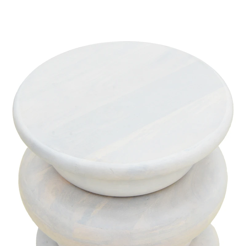 Side table Circena pakoworld solid mango wood white D40x45cm